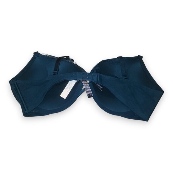 NWT Victoria Secret Green Ivy Lace Bombshell Bra and Thong Set w/Gold Accents - Picture 12 of 14